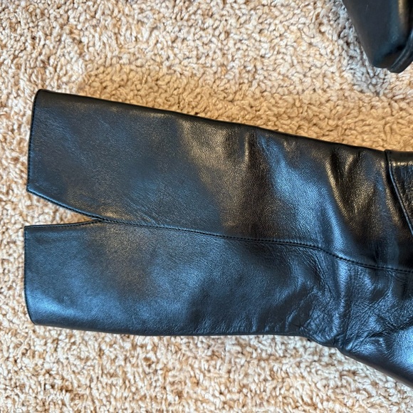 Stuart Weitzman Y2K Leather Stacked Heel Boots Size 8 - Picture 4 of 10